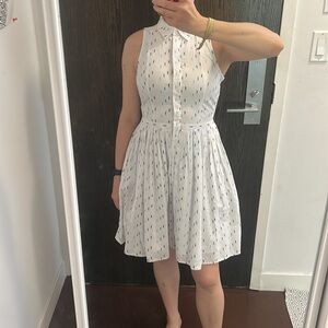 Ann Taylor 50s inspired White Sleeveless Dress